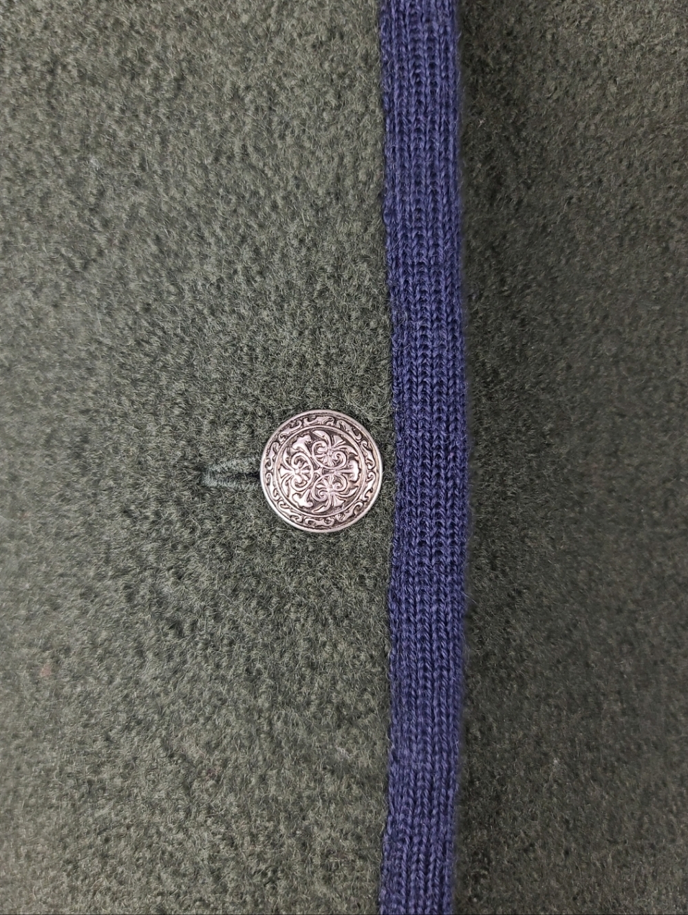 Green Contrast-Trim Women's Cardigan Blazer - Picture 8 of 10